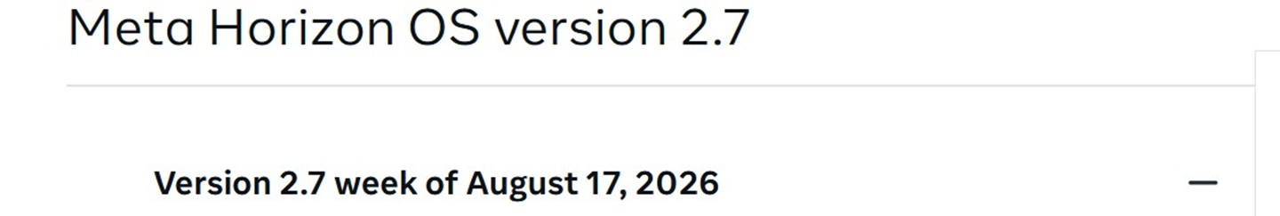 Meta Horizon OS 2.7 nouveautés