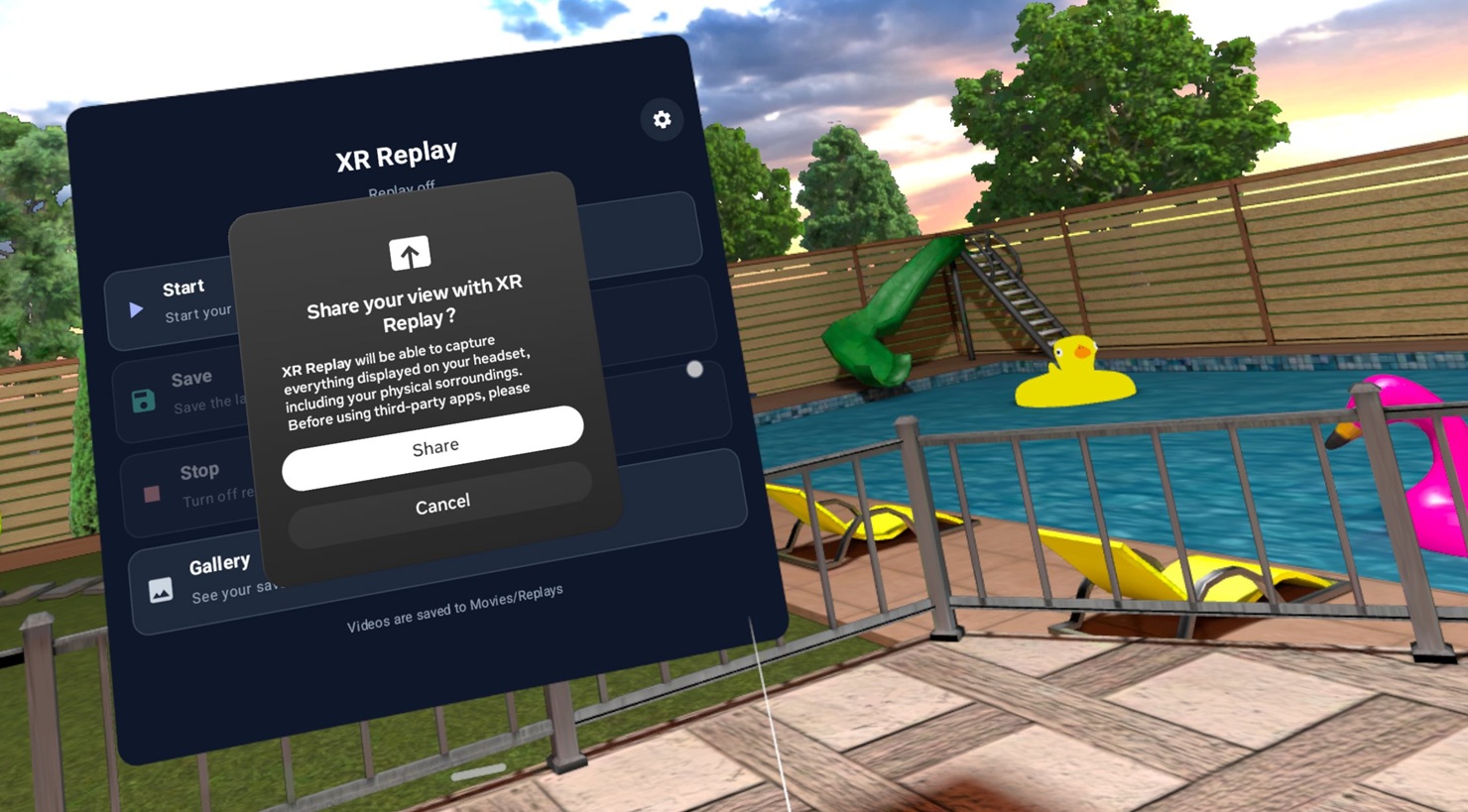 XR Replay start XR Replay start