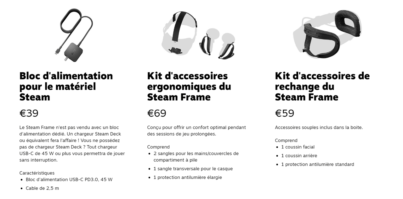 Accessoires Steam Frame Accessoires Steam Frame