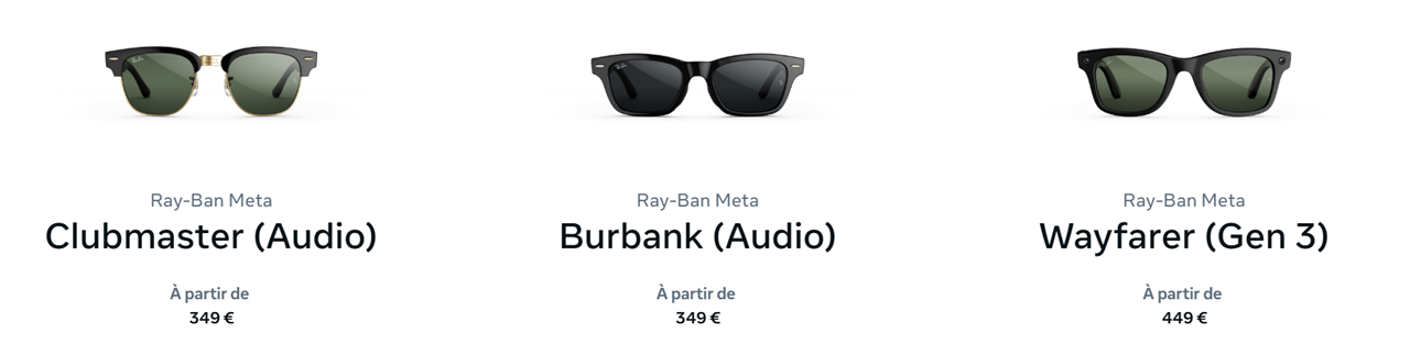 Meta Ray-Ban Audio prix Meta Ray-Ban Audio prix