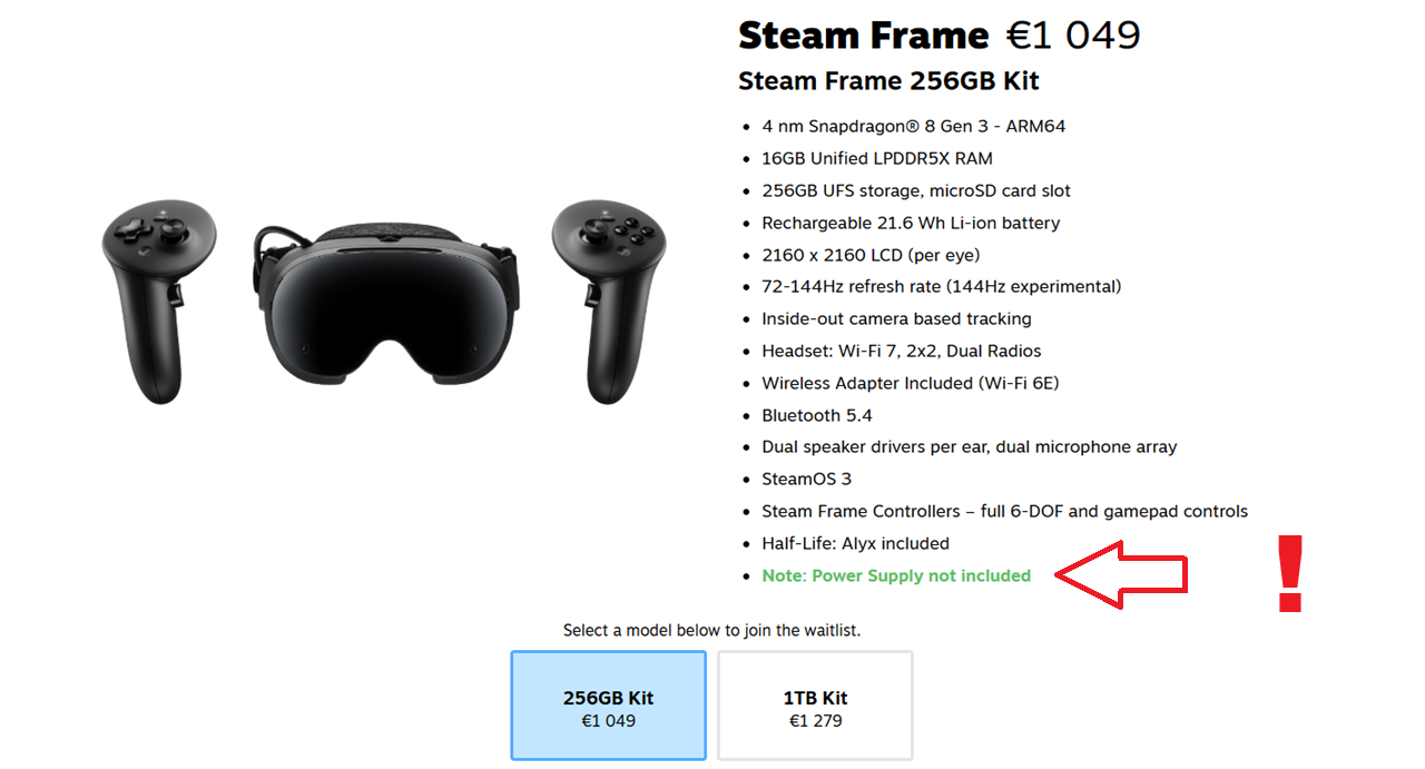 Prix Valve Steam Frame