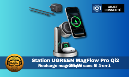 UGREEN MagFlow Pro Station de recharge magnétique sans fil (3-en-1, Qi2 25 W)