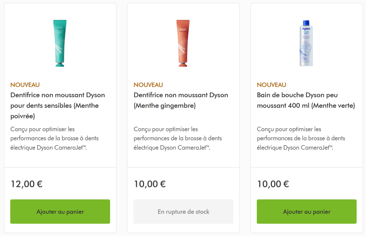 dentifrice Dyson CameraJet prix 12 euros dentifrice Dyson CameraJet prix 12 euros