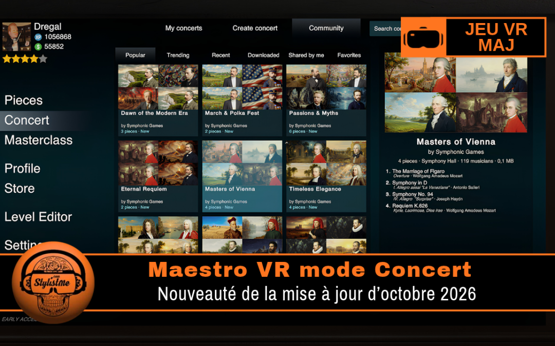 Maestro VR mode Concert : nouveauté octobre 2026