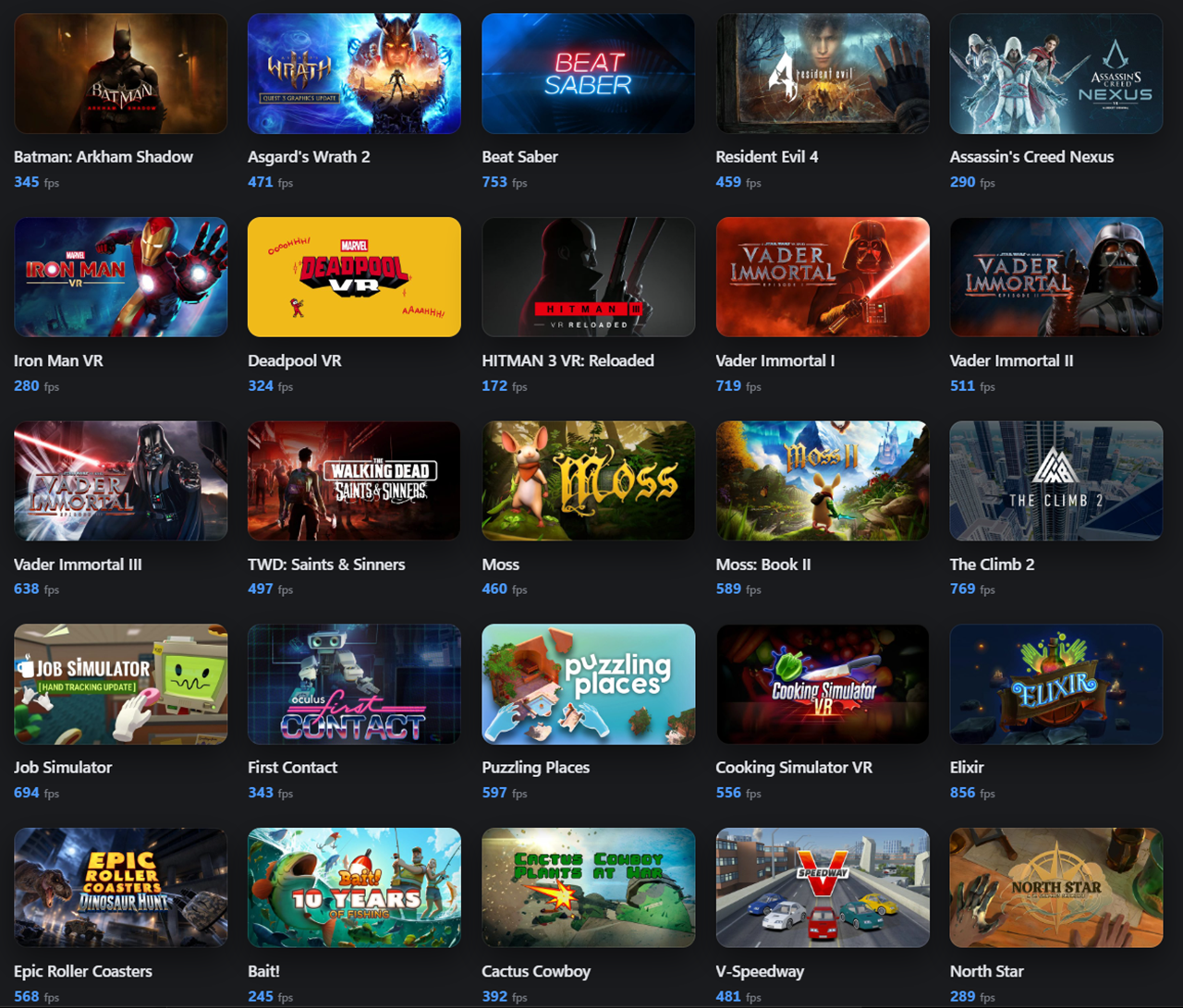 Venture Quest games PCVR Liste des jeux Meta Quest compatibles avec Venture sur PC VR